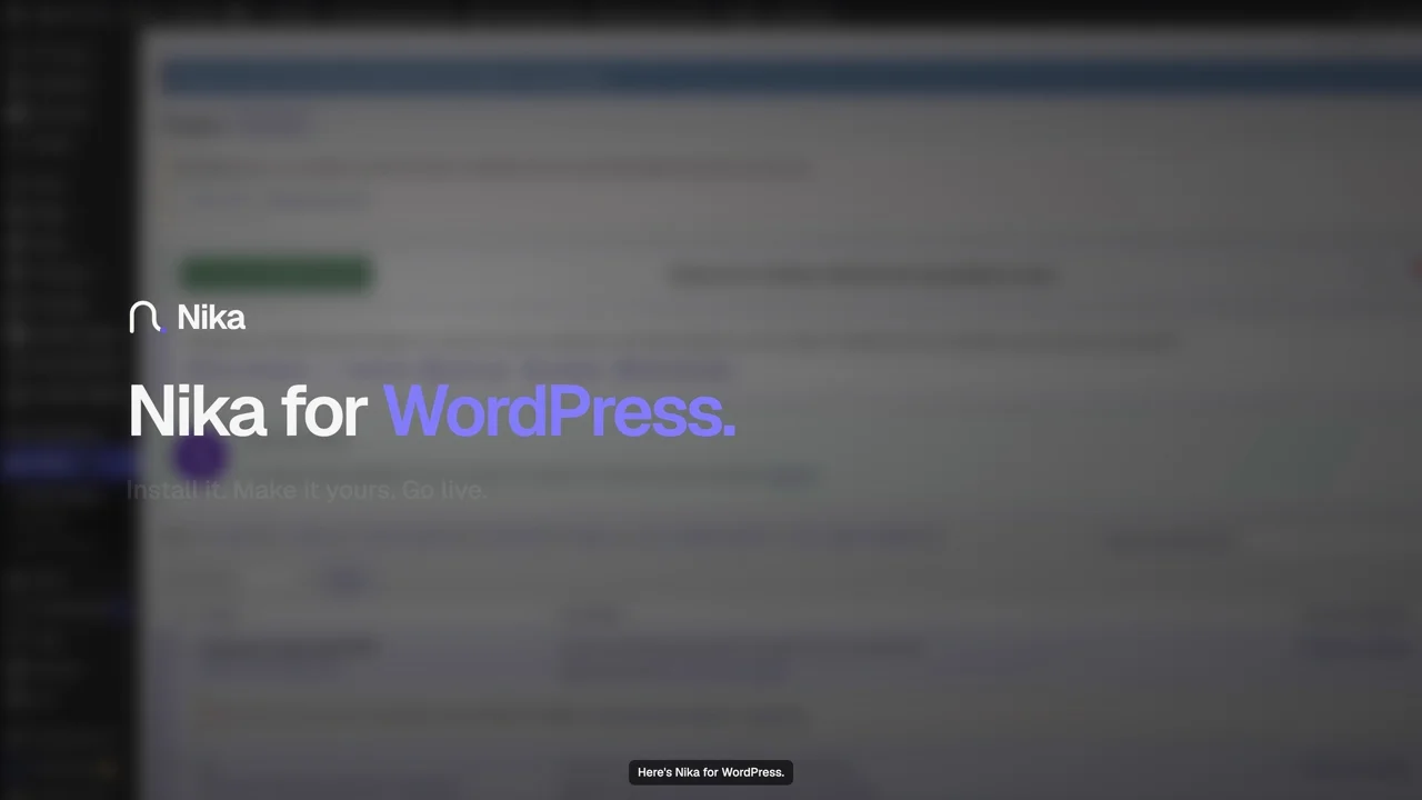 Nika for WordPress: install it, make it yours, go live
